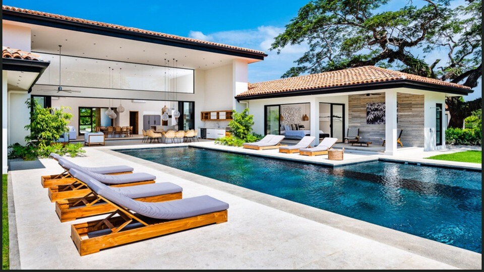 Open-air villa living space